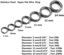30 Pcs Stainless Steel Split Ring Super Strong Hyper Flat Wire Hook  Connector
