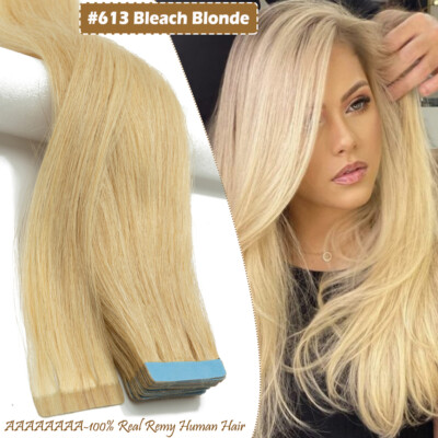 Tape Haar Extensions 100% Remy Echthaar Tape In Haarverlangerung Dick 40 Tressen