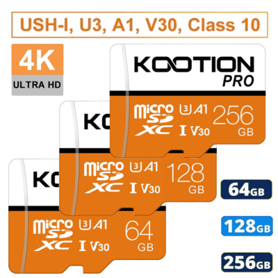  KOOTION Micro SD Card Ultra Micro SDXC U3 Memory Card 64GB 128GB 256GB TF Card