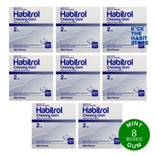 Habitrol Gum 2mg Mint 1632 Pieces 8 Boxes x 204 pcs - Sugar Free 2027+