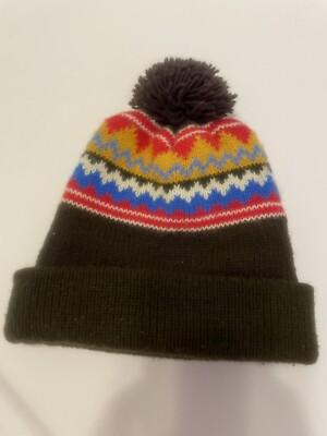 VTG 70s Brown SKI HAT POM BEANIE KNIT CAP ADULT | eBay display picture 1