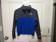 Kids Boys Youth The North Face 1/4 Zip Pullover Blue Medium 10/12 Polyester