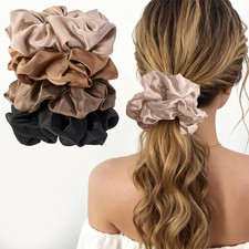 Big Satin Scrunchies for Women, 5.9 Inch Large Oversized Scrunchie, Soft Jumbo/G