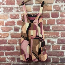 Banana Republic Summer Dress Womens 6 Multicolor Linen Retro Abstract Beachy Mod