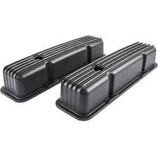 Jegs Black Finned Valve Covers For 1958-1986 Small Block Chevy