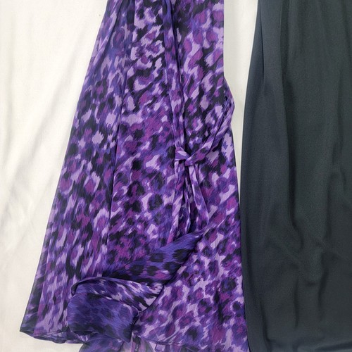 MSK Petite Women's Short Sleeve Dress Purple Sheer + Liner Dress 8P 8 Petite NEW - Picture 3 of 9