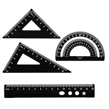 Geodreieck Metall Set Dreieck Lineal Set 4 Stück 15Cm Lineal Set Aluminium Ruler