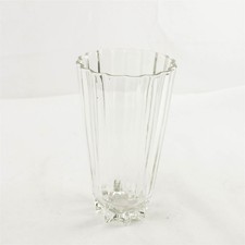 Clear Glass Vase 10" Heavy Flared Rim Faceted Base