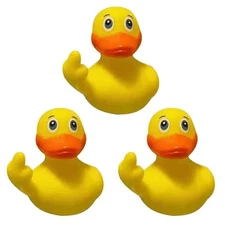 3pcs Middle Finger Rubber Duck, Funny Cute Small Rubber Ducks Toys Car Access...