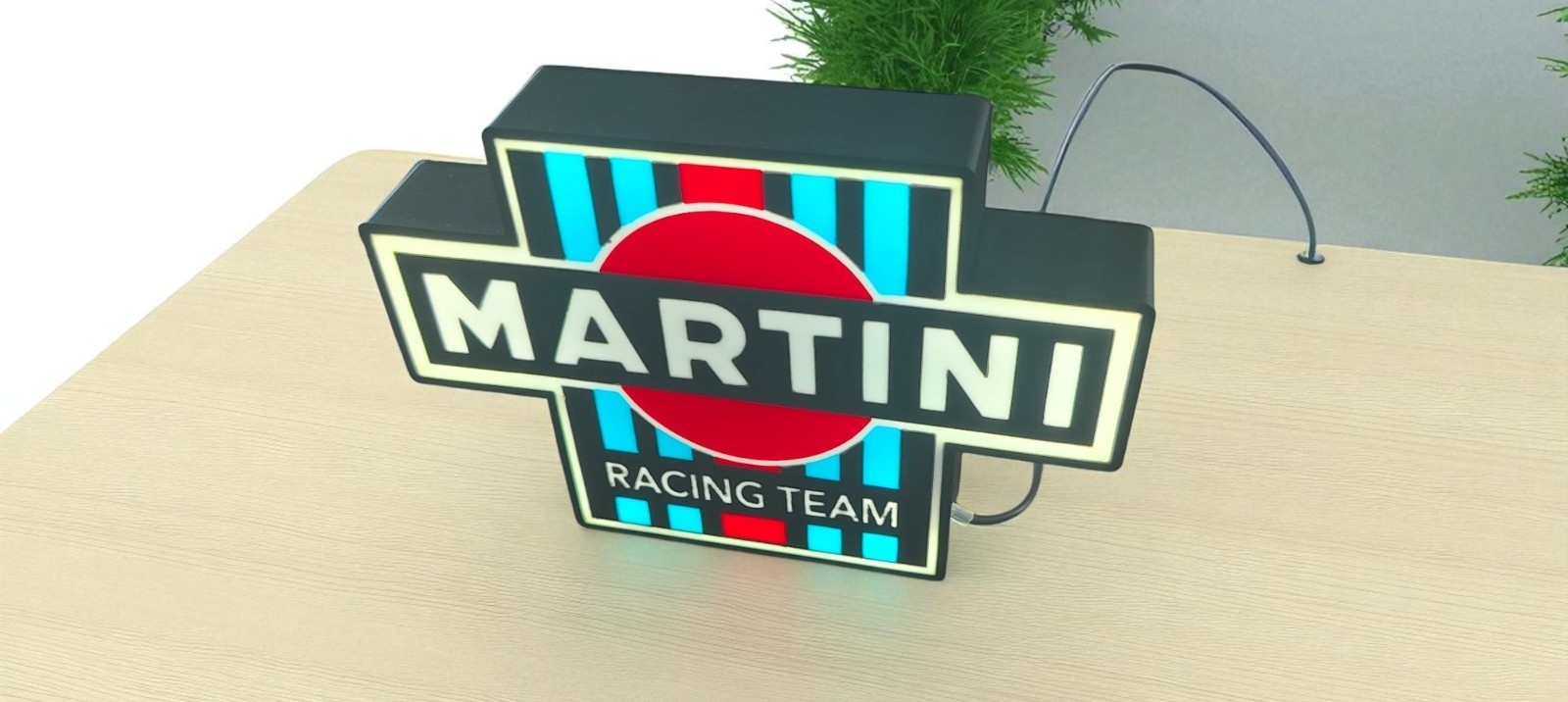 Martini Racing Team lightbox LED Man Cave Slot car Sign Custom