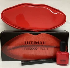 Ultima II Lipsexxxy Pout Lipstick .06oz, Nail Color .5oz & Bag New AS PICTURED!
