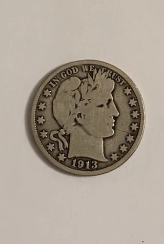 1913 Barber Silver Half Dollar RARE!! 50c G/VG Condition Coin!! #Z