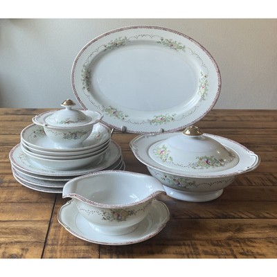L AIGLE china Made in Japan set. 4 Dinner, 4 pasta plates, serving tray & more!