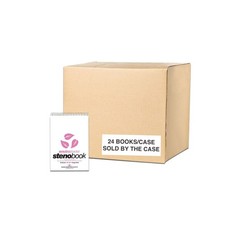 ROARING SPRING Recycled Pink Steno Pads, Case of 24, 6"x9", Gregg Ruled, 80 S...