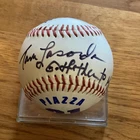 TOM LASORDA AUTOGRAPHED MIKE PIAZZA DODGER BASEBALL Inscribed: GODFATHER TO MIKE