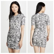 enza costa SIZE S SMALL snakeskin print side knot bodycon mini dress