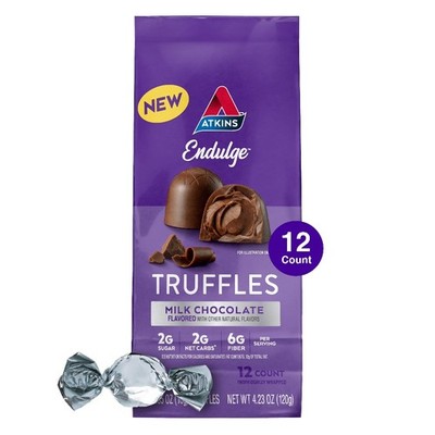  Endulge Treats, Milk Chocolate Truffles, Low Sugar, Low Carb, Keto-friendly, 12
