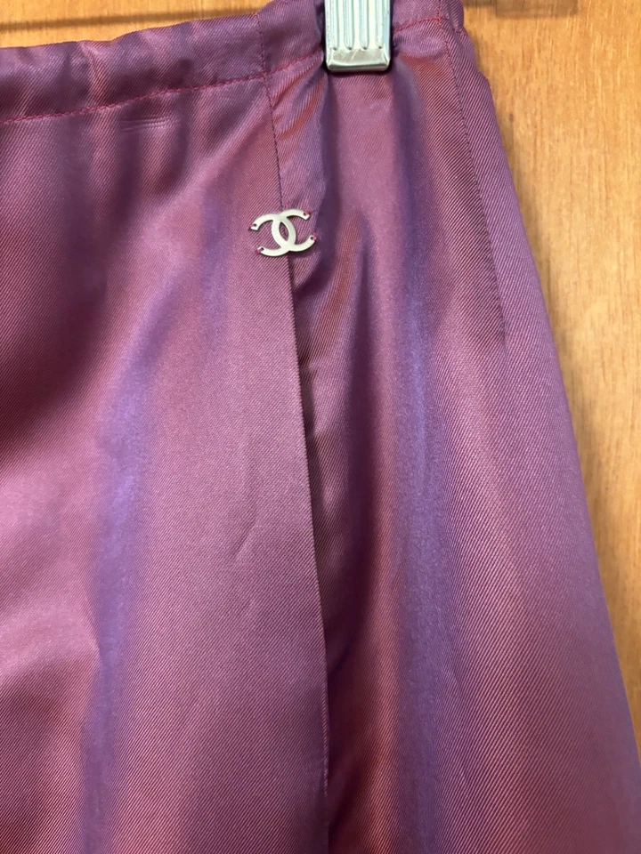 Falda Vintage Seda CHANEL - Talla FR 42 - Hecha en Francia - 100% Seda Foto 2 de 4