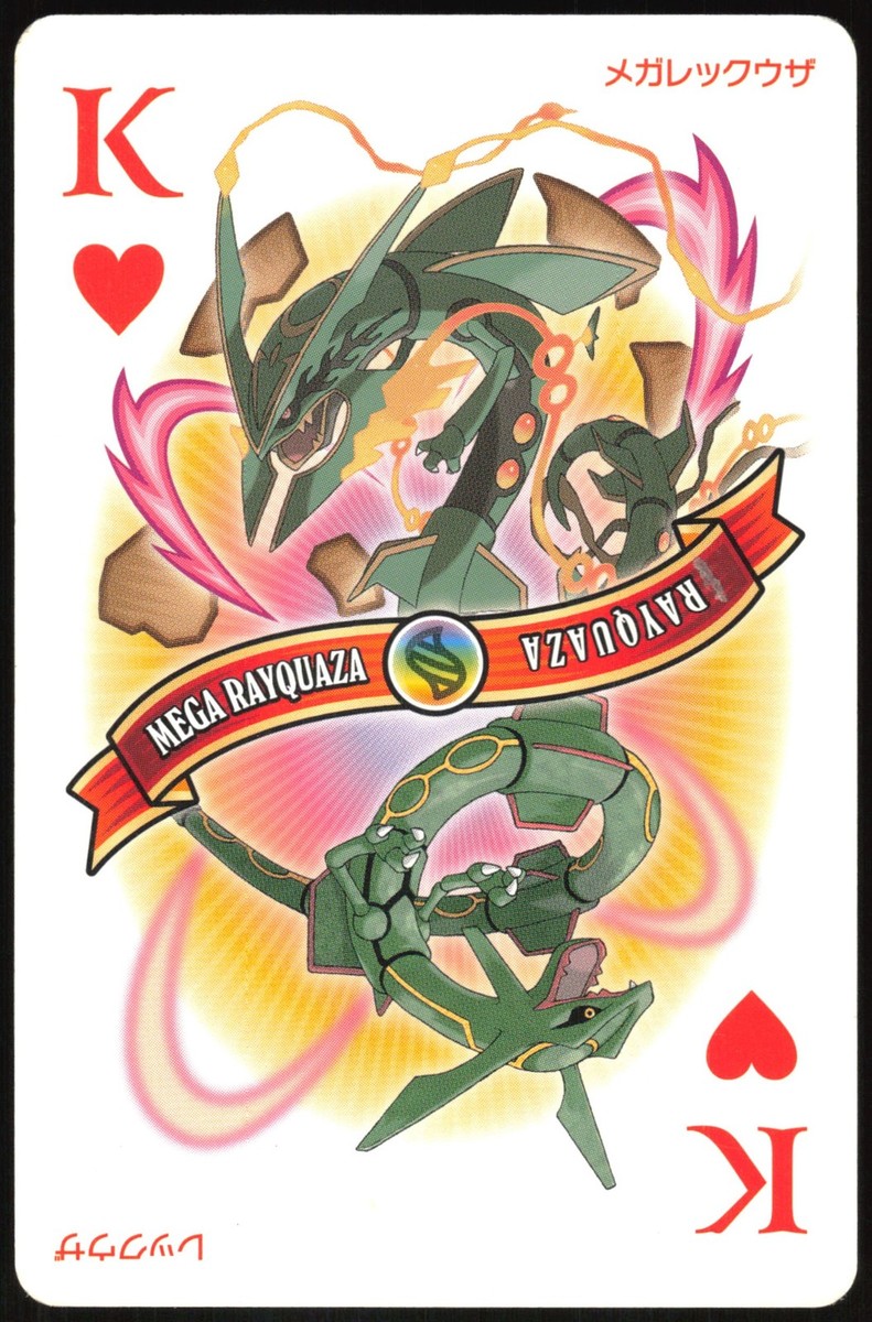 MEGA RAYQUAZA NO. 384 KING OF HEARTS OMEGA SAPPHIRE POKER CARD