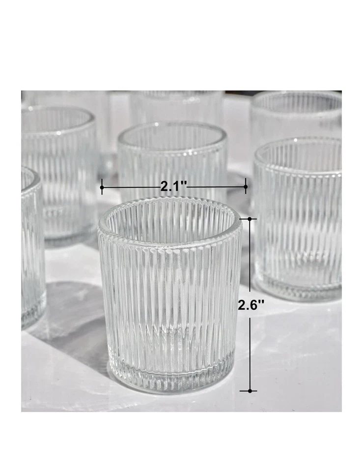 24 Pieces Clear Candle Holder Wedding Centerpieces for Tables, Votive Candle - Image 2 of 4
