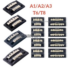 Dental Acrylic Resin Denture Teeth Full Set Upper Lower A1/A2/A3-T6/T8