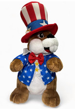 Buc-ee s Patriotic Beaver Plush 4th of July Uncle Sam Stuffed Toy