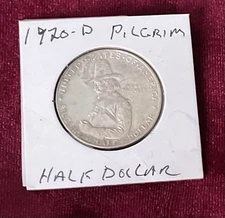 1920 D Pilgrim Tercentenary Commemorative Silver Half Dollar UNCIRCULATED