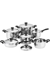 BATTERIA DI PENTOLE BAVARIA 12 PEZZI IN ACCIAIO INOX 18/10