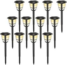 12-Pack Solar Landscape Lights – Waterproof LED Pathway/Driveway Lighting Set