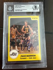 1984-85 Star Company #232 PACE MANNION Blanjk Back Auto Signed BAS