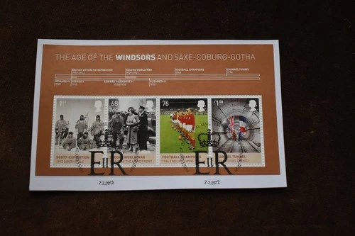 GB 2012 The Age of the Windsors m/s,  Stamps On Piece, Used, ex FDC