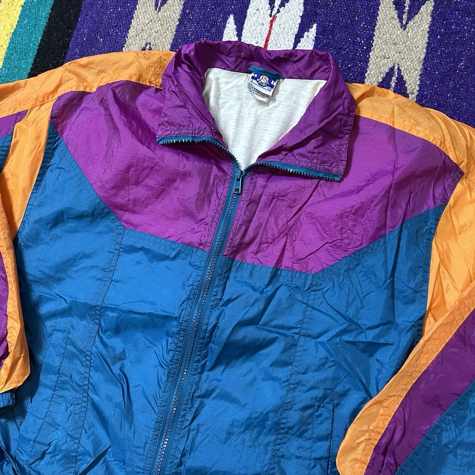 Chaqueta De Colección Años 90 Pro Spirit Colorblock Naranja Azul Púrpura Juvenil XL Foto 3 de 4