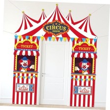 3Pcs Carnival Circus Tent Decorations Circus Party Porch Banner Set