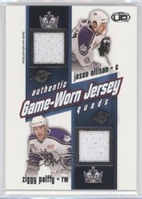 2002 Pacific Heads Up Game-Worn Jersey Quads Jason Allison Ziggy Palffy #13 0v1