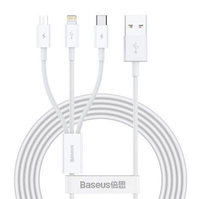 3-in-1-USB-Kabel - USB-C, Lightning, Micro-USB, 150 cm, Baseus CAMLTYS-02, bis z