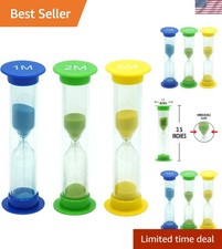Colorful Sand Timer Set for Kids - 3 Durable Hourglass Clocks 1, 2, 5 Min 