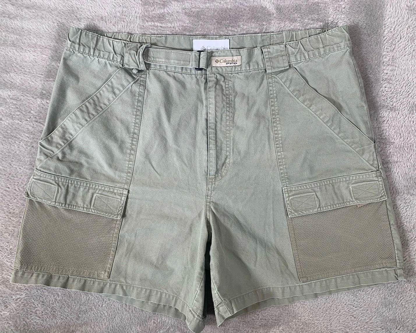 Columbia PFG Half Moon Shorts Men Lg Fishing Hiking Camping Mesh Pockets