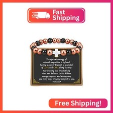 PEALICIOUS Copper Bracelet for Women and Men with 3800 Gauss Magnetic Bead