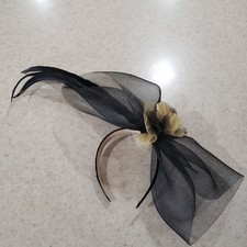 Vintage Style Hat 1930's-1950's Feathers Netting New Headband 19" Long 6" Wide