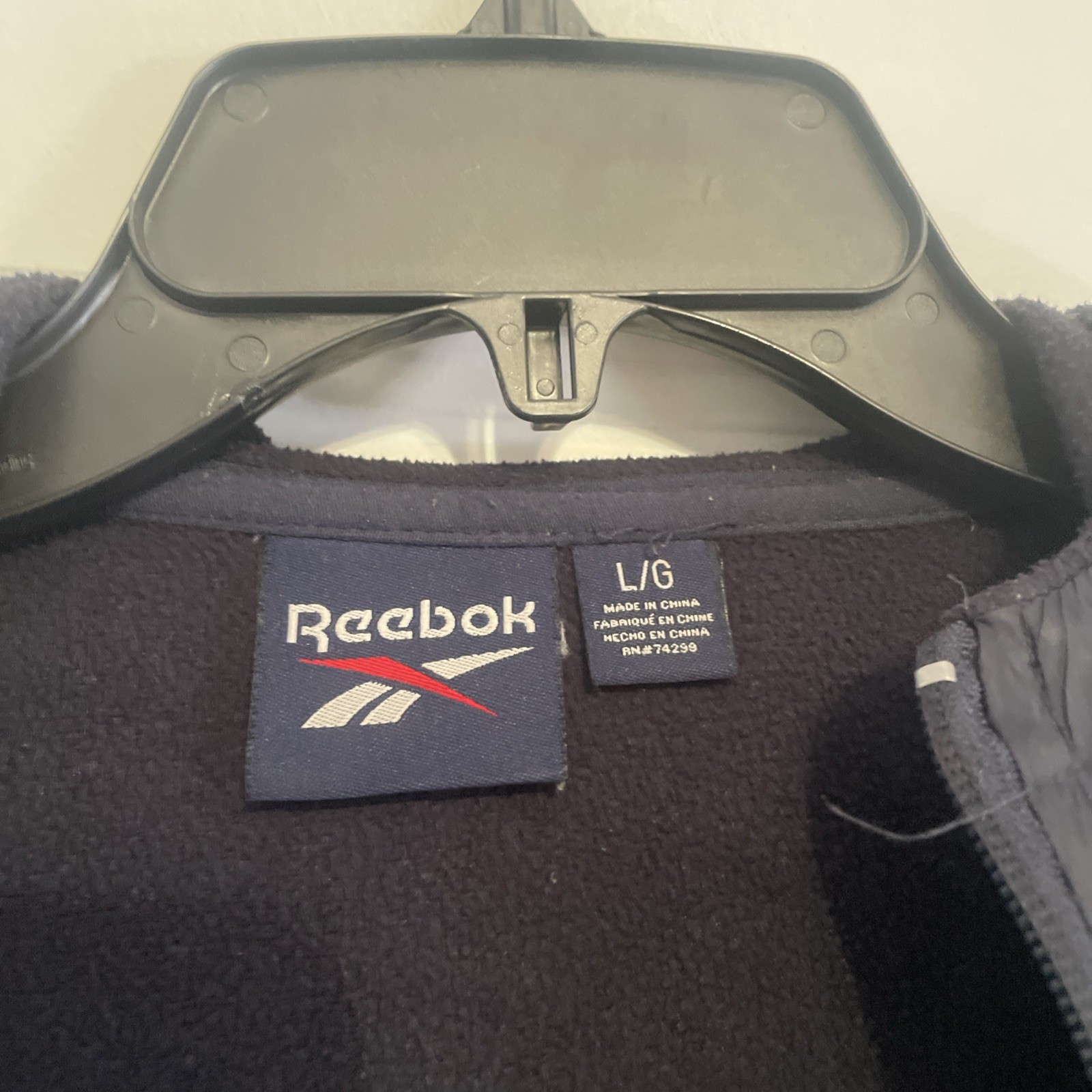 Reebok Men's Navy Blue and Black Full Zip Hooded Jacket Size Large Softshell thumbnail 7