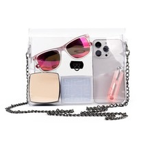 JOMPARO Clear Purses for Women Stadium Events Clear Crossbody Bag with Metal ...