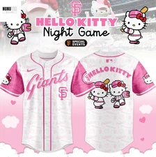 Yc San Francisco Giant X Hello Kitty Night Game Pink Baseball Jersey