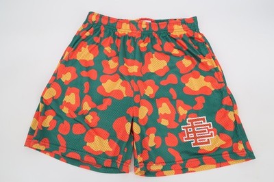 Eric Emanuel EE Basic Shorts Cheetah Collection Green Orange SS21 Mens Medium