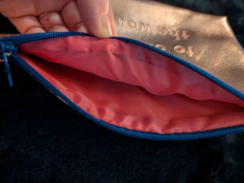 IPSY Glam March '19 "and off she went to change the world" Rose Gold Makeup Bag - Image 3 of 3