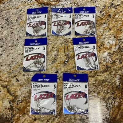 Eagle Claw Ball Bearing Coastlock Snap Swivels Size 6 & 8 Brand New NIP