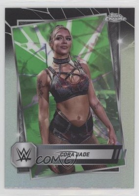 2025 Topps Chrome WWE Neon Green & Black Refractor Cora Jade #136 1g2u