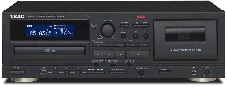 TEAC AD-850-SE CD- & Kassettenspieler mit USB, Schwarz 6#25135115 - Bild 3 von 4