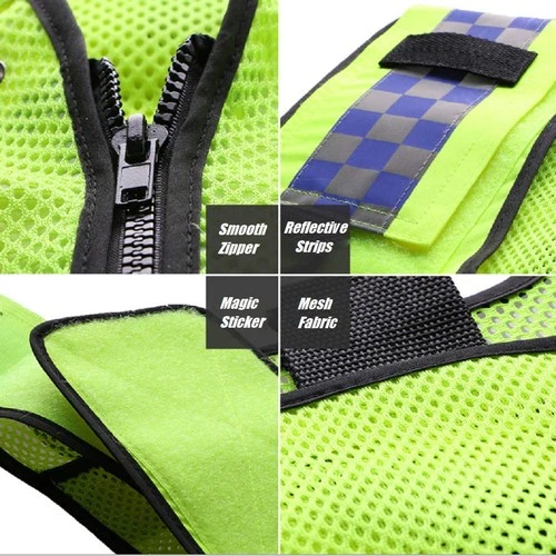 HYCOPROT Reflective Safety Security Vest, High Visibility Mesh Adjustable image 4