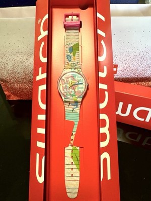 NEW  Swatch GO HAPPY SUOZ196 41mm Swiss Made New Gent Watch NIB
