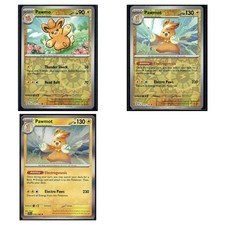 3 Card Pokemon - Scarlet & Violet - Pawmo 075/198 Pawmot 076/198 Reverse & Holo